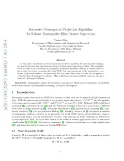 Successive Nonnegative Projection Algorithm for Robust Nonnegative Blind
  Source Separation