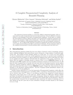 A Complete Parameterized Complexity Analysis of Bounded Planning