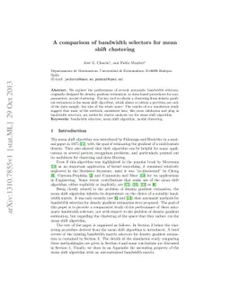 A comparison of bandwidth selectors for mean shift clustering