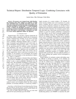 Technical Report: Distribution Temporal Logic: Combining Correctness
  with Quality of Estimation