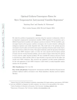 Optimal Uniform Convergence Rates for Sieve Nonparametric Instrumental
  Variables Regression