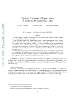 Optimal Shrinkage of Eigenvalues in the Spiked Covariance Model