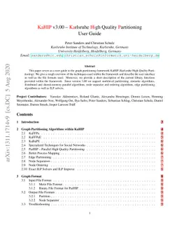 KaHIP v3.00 -- Karlsruhe High Quality Partitioning -- User Guide
