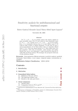 Sensitivity analysis for multidimensional and functional outputs
