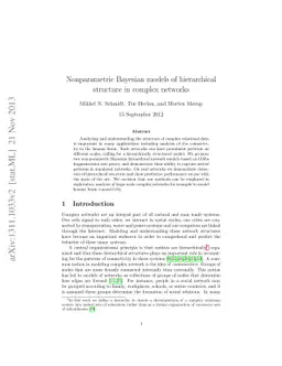 Nonparametric Bayesian models of hierarchical structure in complex
  networks