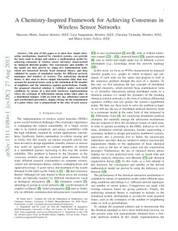 A Chemistry-Inspired Framework for Achieving Consensus in Wireless
  Sensor Networks