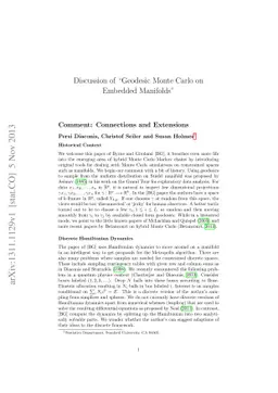 Discussion of "Geodesic Monte Carlo on Embedded Manifolds"