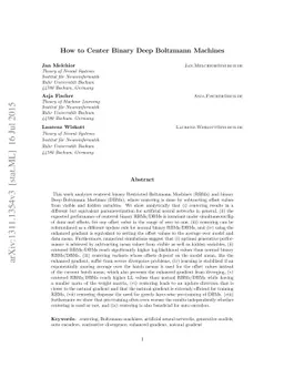 How to Center Binary Deep Boltzmann Machines