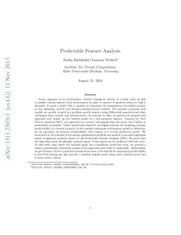 Predictable Feature Analysis