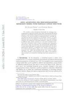 Joint asymptotics for semi-nonparametric regression models with
  partially linear structure