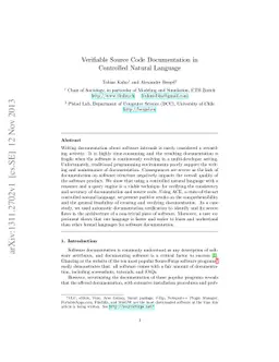 Verifiable Source Code Documentation in Controlled Natural Language