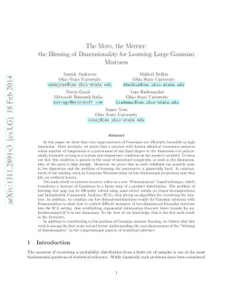 The More, the Merrier: the Blessing of Dimensionality for Learning Large
  Gaussian Mixtures
