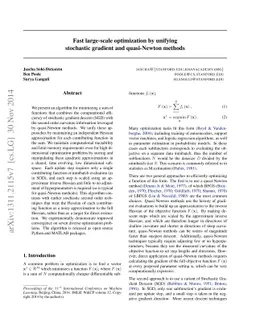 Fast large-scale optimization by unifying stochastic gradient and
  quasi-Newton methods