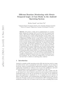 Efficient Runtime Monitoring with Metric Temporal Logic: A Case Study in
  the Android Operating System