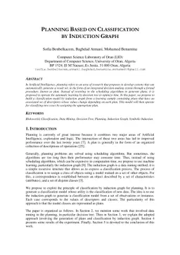 Planning based on classification by induction graph