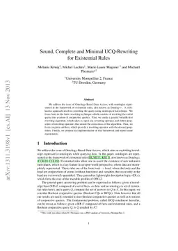 Sound, Complete and Minimal UCQ-Rewriting for Existential Rules