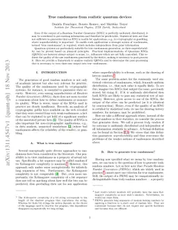 True randomness from realistic quantum devices