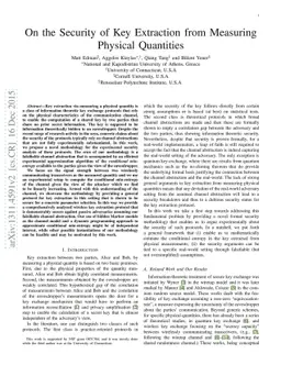On the Security of Key Extraction from Measuring Physical Quantities