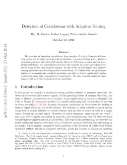 Detection of Correlations with Adaptive Sensing