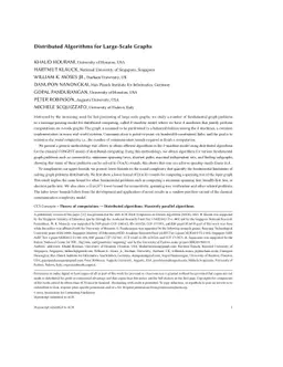 Distributed Algorithms for Large-Scale Graphs