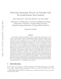 Detecting Anomalous Activity on Networks with the Graph Fourier Scan
  Statistic