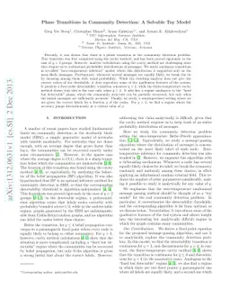 Phase Transitions in Community Detection: A Solvable Toy Model