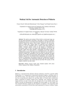Medical Aid for Automatic Detection of Malaria