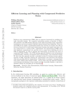 Efficient Learning and Planning with Compressed Predictive States