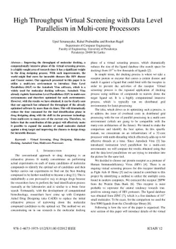 High Throughput Virtual Screening with Data Level Parallelism in
  Multi-core Processors
