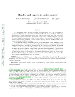 Bandits and Experts in Metric Spaces
