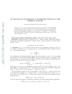 On the rate of convergence in Wasserstein distance of the empirical
  measure