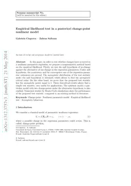 Empirical likelihood test in a posteriori change-point nonlinear model