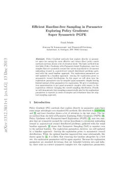 Efficient Baseline-free Sampling in Parameter Exploring Policy
  Gradients: Super Symmetric PGPE