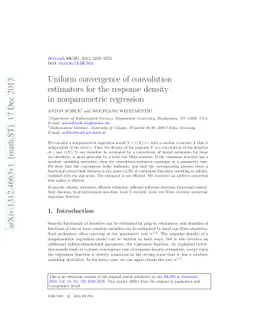 Uniform convergence of convolution estimators for the response density
  in nonparametric regression