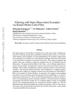 Filtering with State-Observation Examples via Kernel Monte Carlo Filter