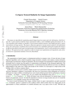 Co-Sparse Textural Similarity for Image Segmentation
