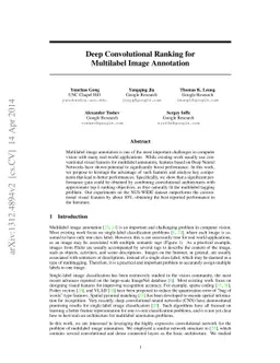 Deep Convolutional Ranking for Multilabel Image Annotation