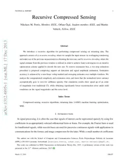 Recursive Compressed Sensing