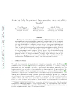 Achieving Fully Proportional Representation: Approximability Results