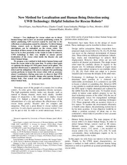 New Method for Localization and Human Being Detection using UWB
  Technology: Helpful Solution for Rescue Robots