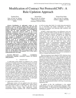 Modification of Contract Net Protocol(CNP) : A Rule-Updation Approach