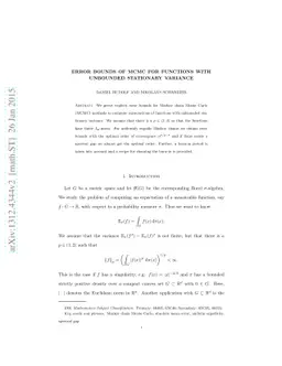 Error bounds of MCMC for functions with unbounded stationary variance