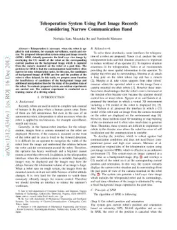 Teleoperation System Using Past Image Records Considering Narrow
  Communication Band