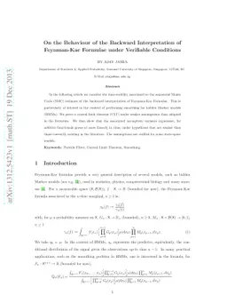 On the Behaviour of the Backward Interpretation of Feynman-Kac Formulae
  under Verifiable Conditions