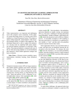 An Adaptive Dictionary Learning Approach for Modeling Dynamical Textures