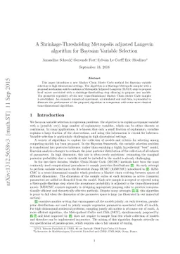 A shrinkage-thresholding Metropolis adjusted Langevin algorithm for
  Bayesian variable selection