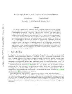 Accelerated, Parallel and Proximal Coordinate Descent