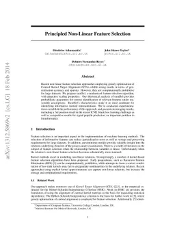 Principled Non-Linear Feature Selection