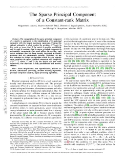 The Sparse Principal Component of a Constant-rank Matrix