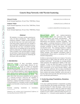 Generic Deep Networks with Wavelet Scattering